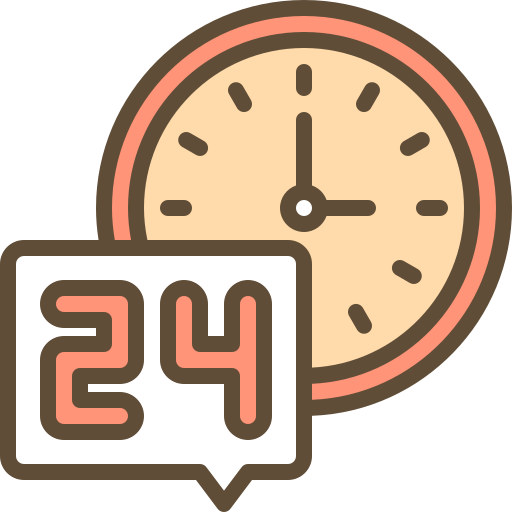 reloj de 24 horas icono gratis