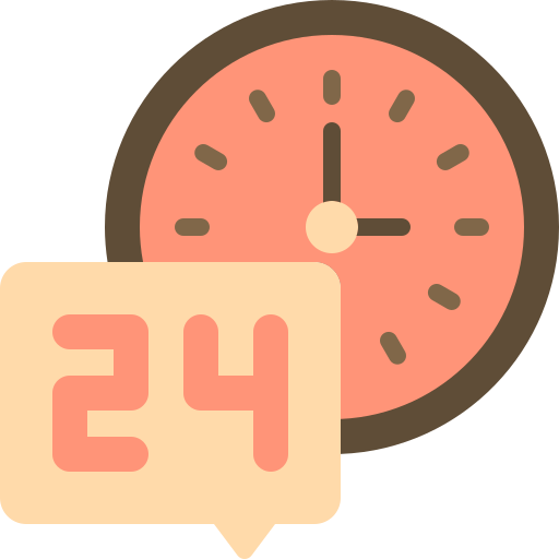 reloj de 24 horas icono gratis