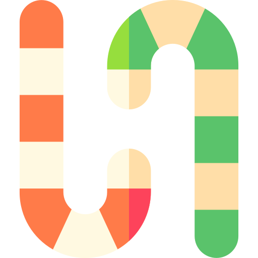 Candy cane Basic Straight Flat icon