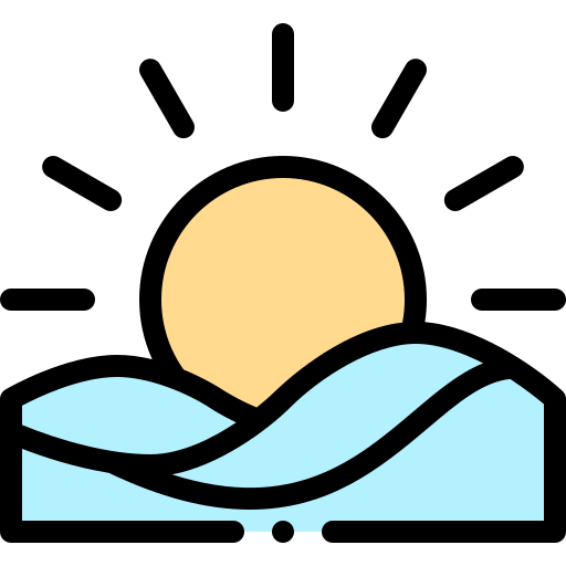 Sunset Detailed Rounded Lineal color icon