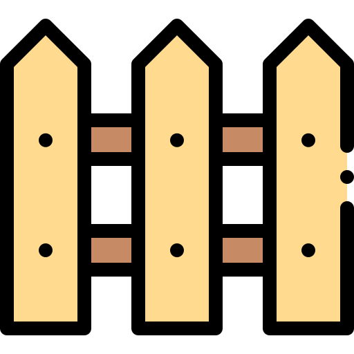 Fence Detailed Rounded Lineal Color Icon