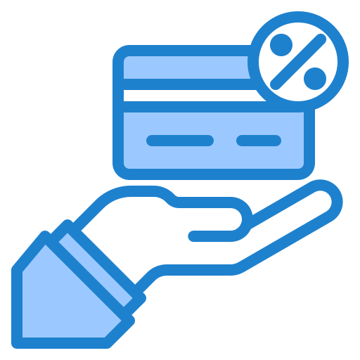 Credit card srip Blue icon