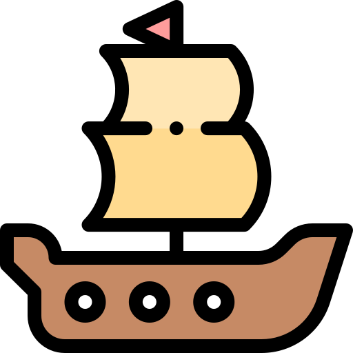 Ship Detailed Rounded Lineal Color Icon