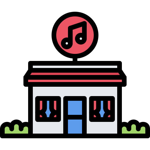 tienda de música icono gratis