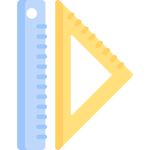 Premium Vector  A yellow ruler with a triangle on the bottom.
