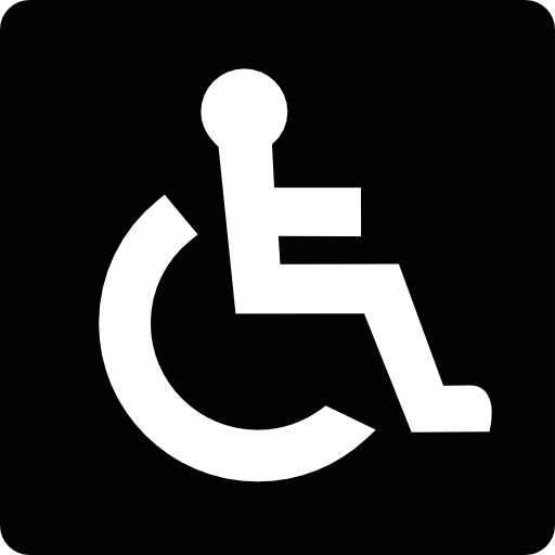 accesibilidad en silla de ruedas sing icono gratis