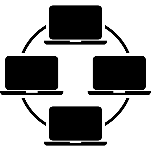 conexión de computadoras portátiles icono gratis