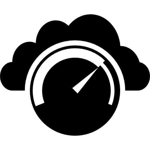 velocímetro delante de una silueta de nube icono gratis