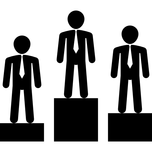 mejor empresario equipo de tres icono gratis