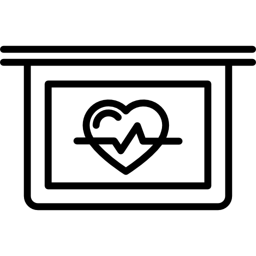 Línea de vida en un contorno de corazón - Iconos gratis de médico
