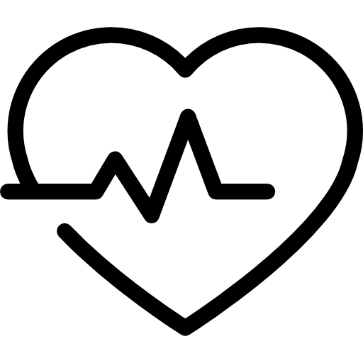 Línea de vida en un contorno de corazón - Iconos gratis de médico