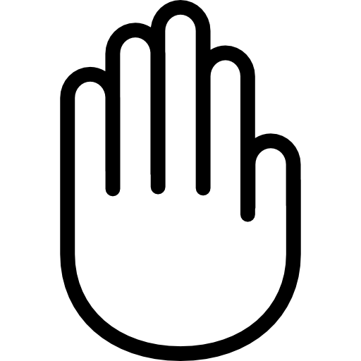 Hand Showing Palm Outline Free Gestures Icons