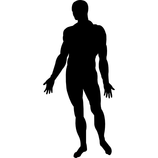 cuerpo humano, posición, negro, silueta icono gratis