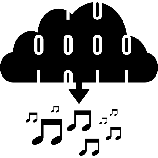 descarga de datos musicales de la nube icono gratis