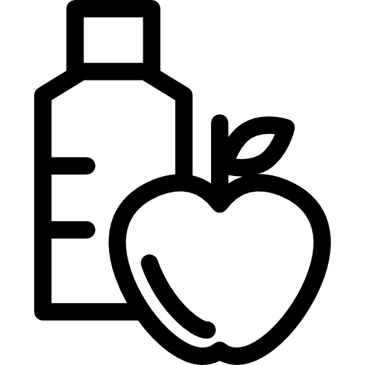 Apple and water bottle icon