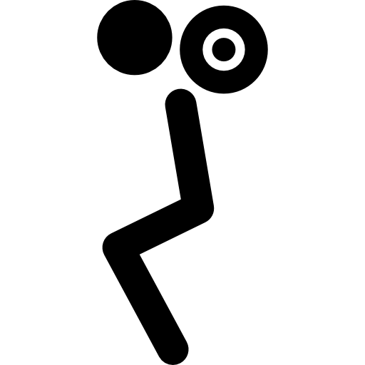 Gymnast stick man variant carrying dumbbell side view - Free people icons