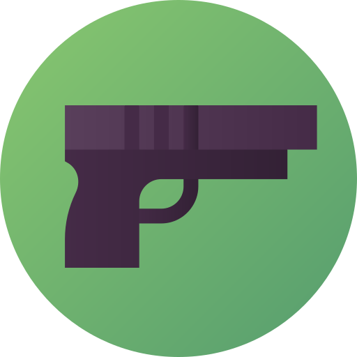 Gun Flat Circular Gradient icon