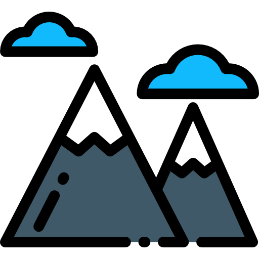 Mountain Detailed Rounded Lineal color icon