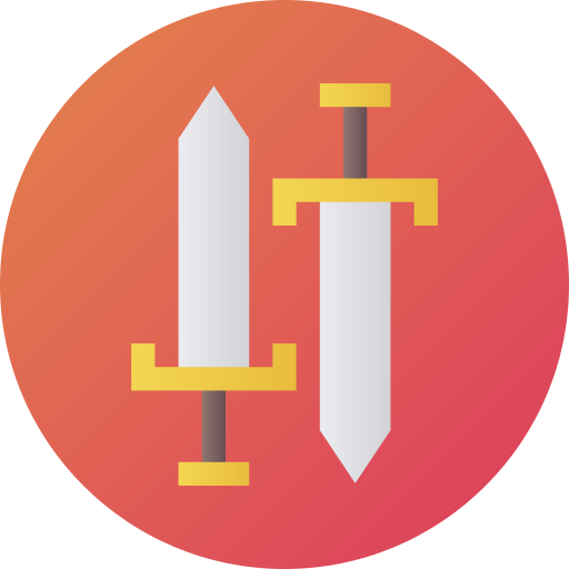 Sword Flat Circular Gradient icon