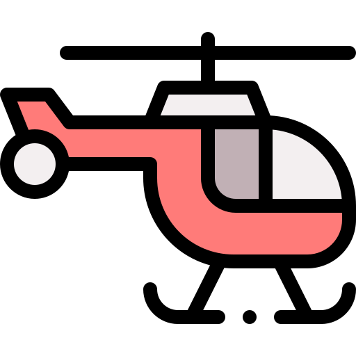 Helicopter Detailed Rounded Lineal color icon