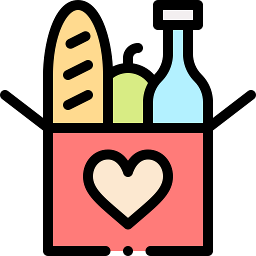 Food donation Detailed Rounded Lineal color icon