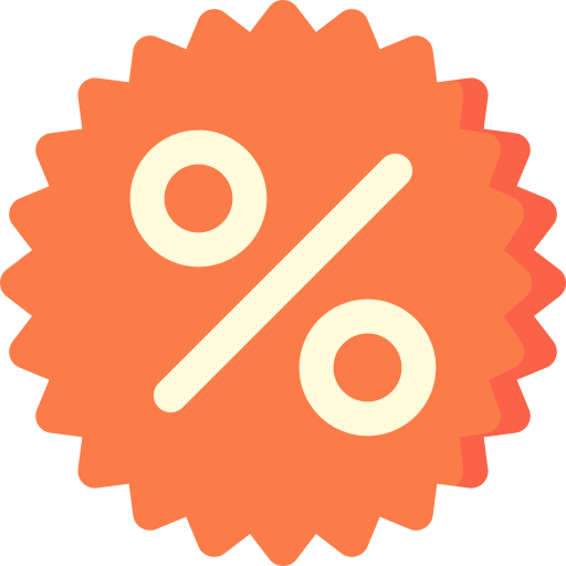 Percentage free icon Percentage free icon