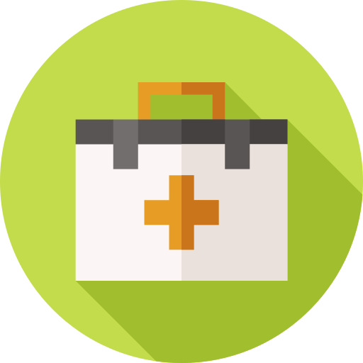 First Aid Kit Flat Circular Flat Icon