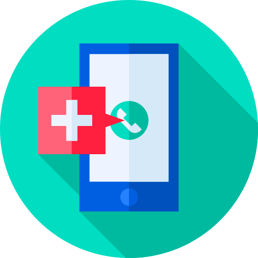 Emergency Call Flat Circular Flat Icon