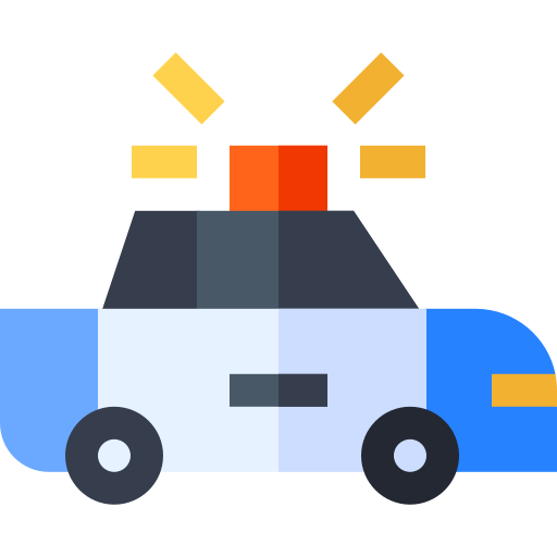 Police car Basic Straight Flat icon