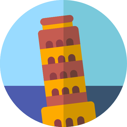 Leaning tower of pisa Basic Rounded Flat icon