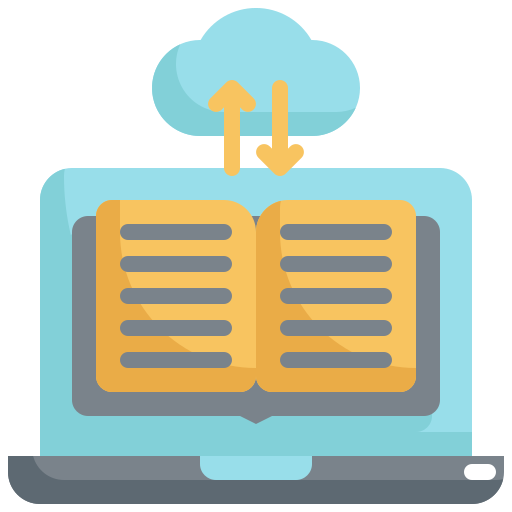 biblioteca en la nube icono gratis