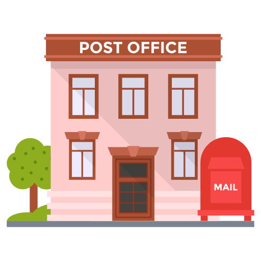 post office building cartoon