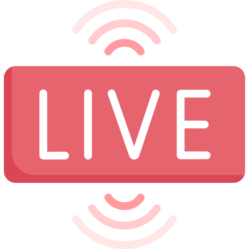 Live streaming - free icon