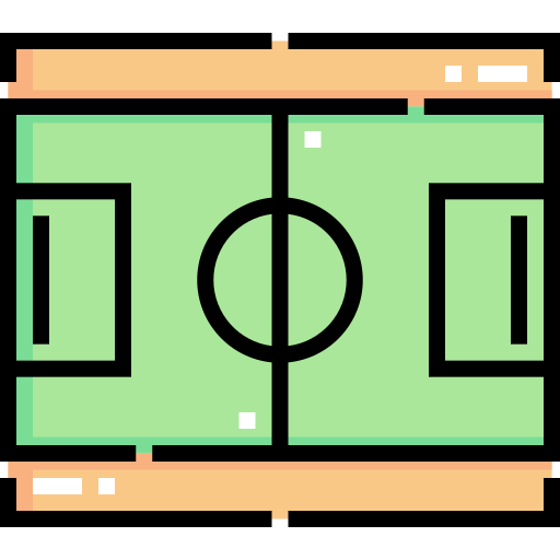 Football field Detailed Straight Lineal color icon