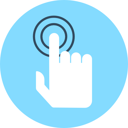 Tap Flat Color Circular icon