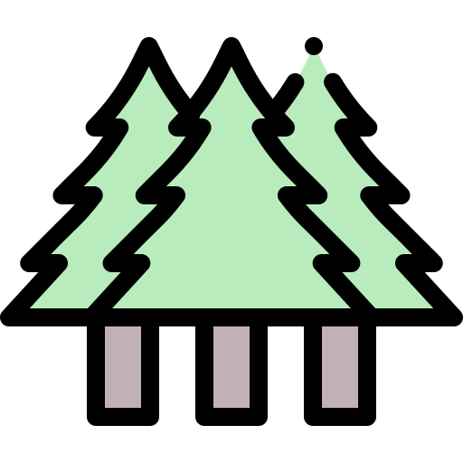 Forest Detailed Rounded Lineal Color Icon