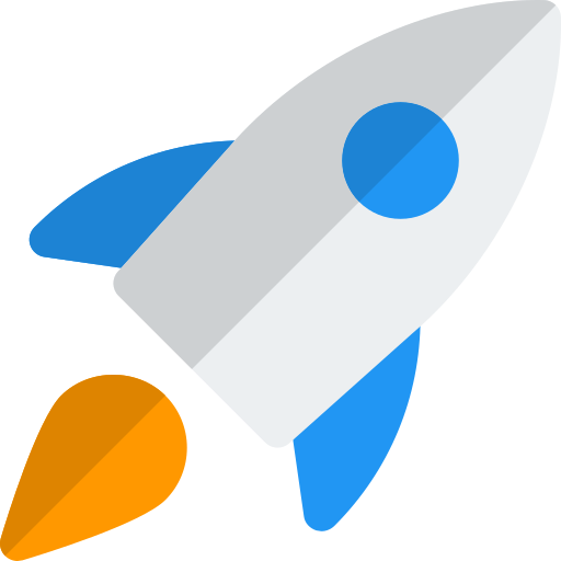 blue rocket icon