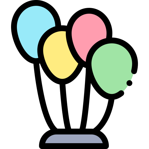 Balloons Detailed Rounded Lineal color icon