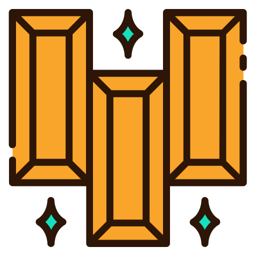 Золотые слитки бесплатно иконка Золотые слитки бесплатно иконка