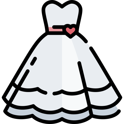 Wedding dress Special Lineal color icon