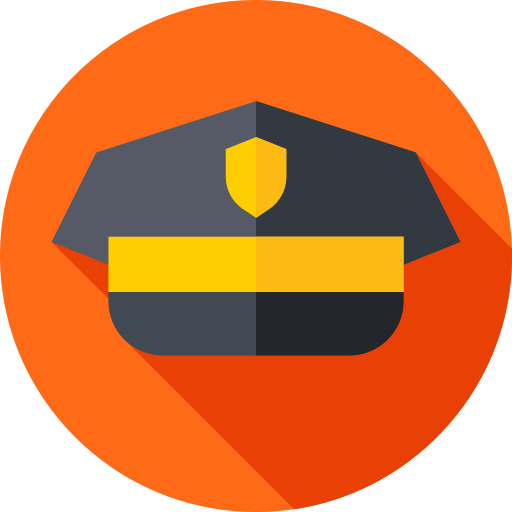 Police cap icon Flat Circular Flat