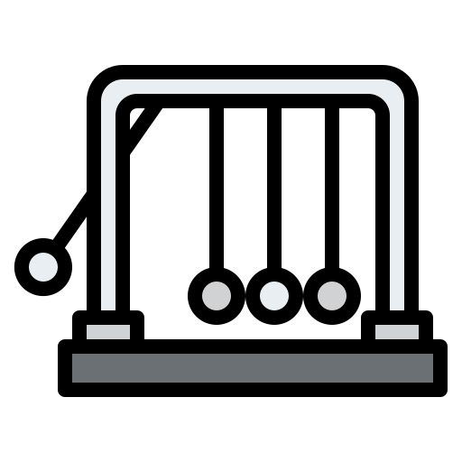 Newtons cradle Iconixar Lineal Color icon