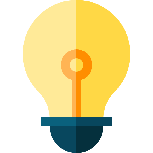 Lightbulb Basic Straight Flat icon