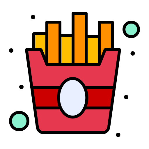 French fries Flatart Icons Lineal Color icon