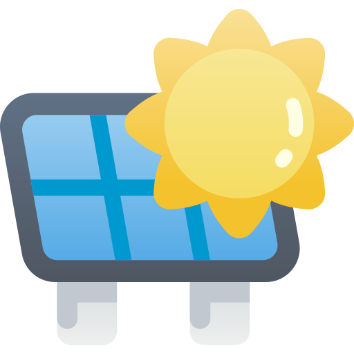 Solar Panel Kawaii Star Gradient Icon