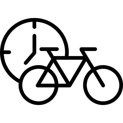 hora de hacer ejercicio en bicicleta icono gratis