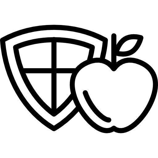 manzana y un escudo icono gratis