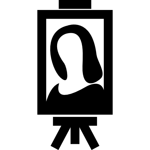 retrato de arte femenino con soporte icono gratis