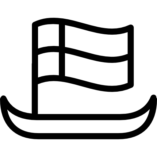 barco con contorno de bandera icono gratis