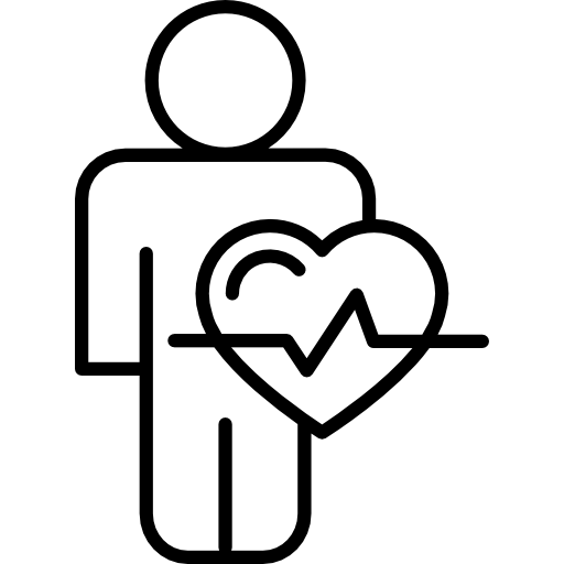 Línea de vida en un contorno de corazón - Iconos gratis de médico